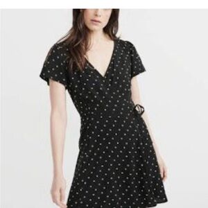 Abercrombie & Fitch Black Mini Dress with White Dots